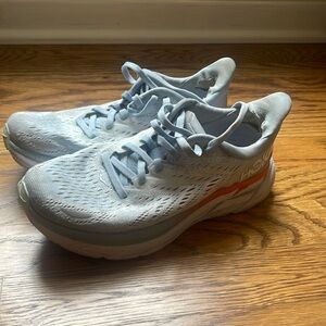 Hoka Clifton Blue Fog running shoe size 5.5 B women’s preowned athletic